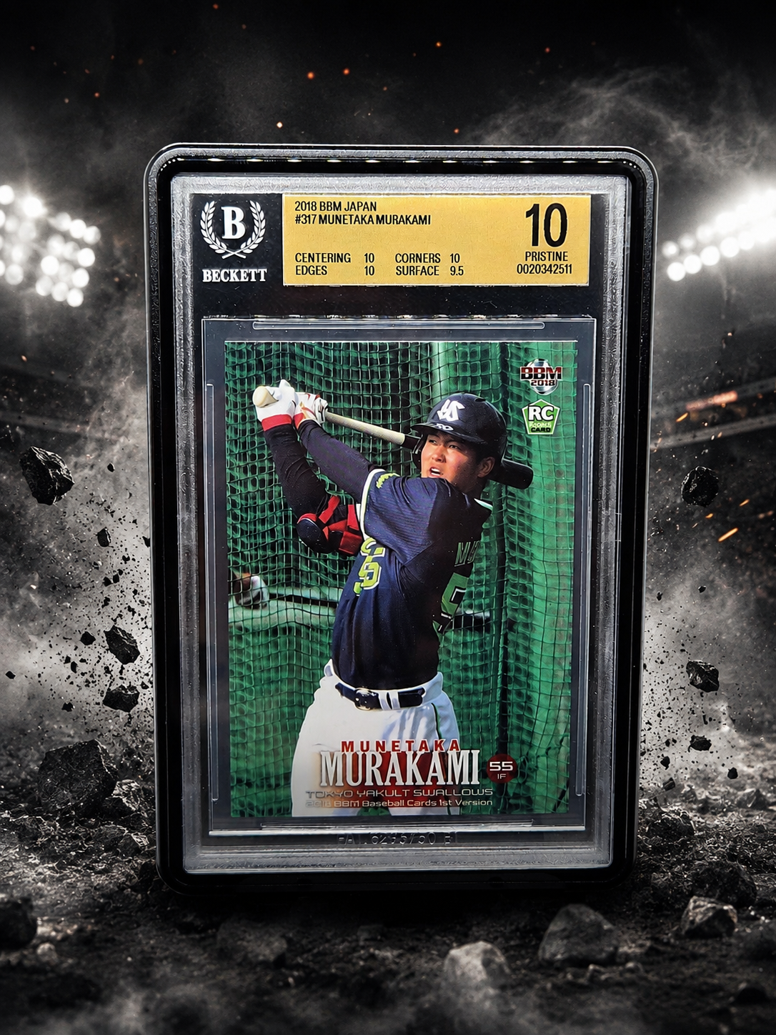 2018 BBM Japan Munetaka Murakami BGS 10 Pristine rookie card
